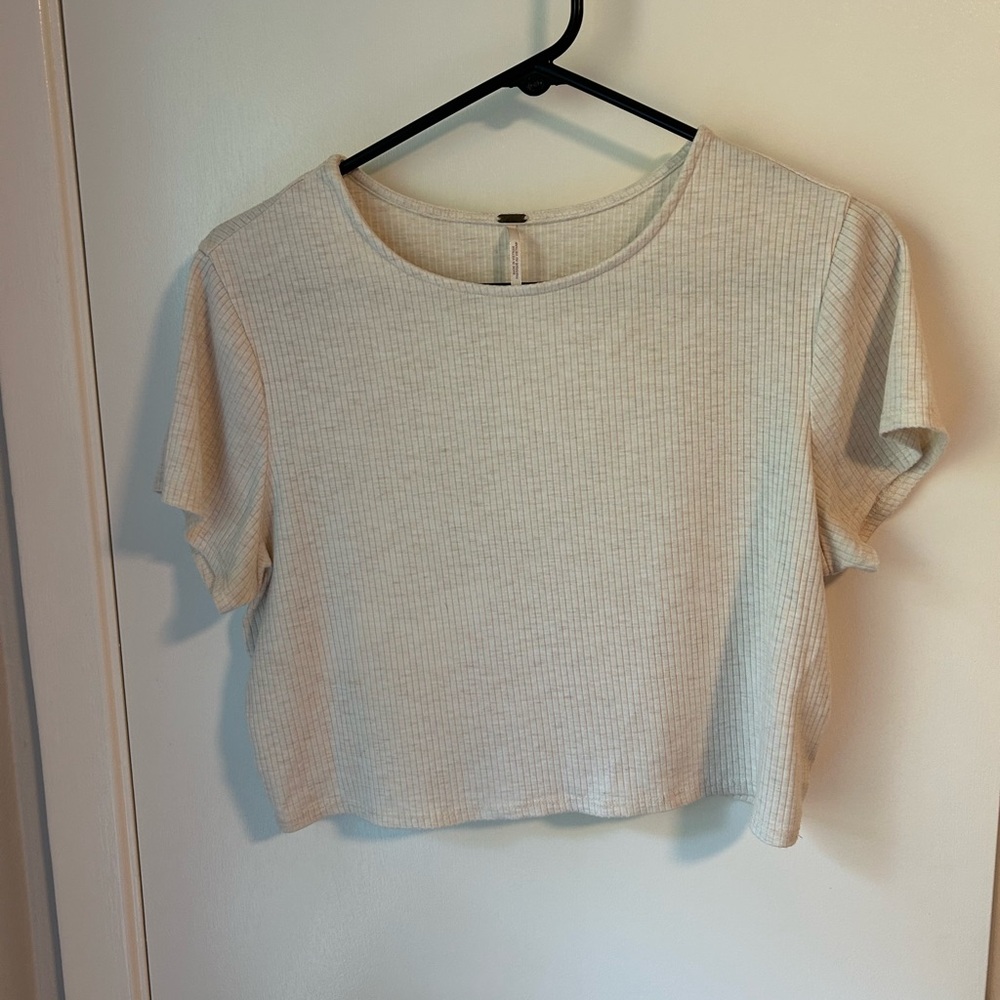 Free People Ribbed Crop Oat Tee